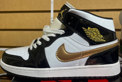 Air Jordan 1 Mid Patent Black & Gold