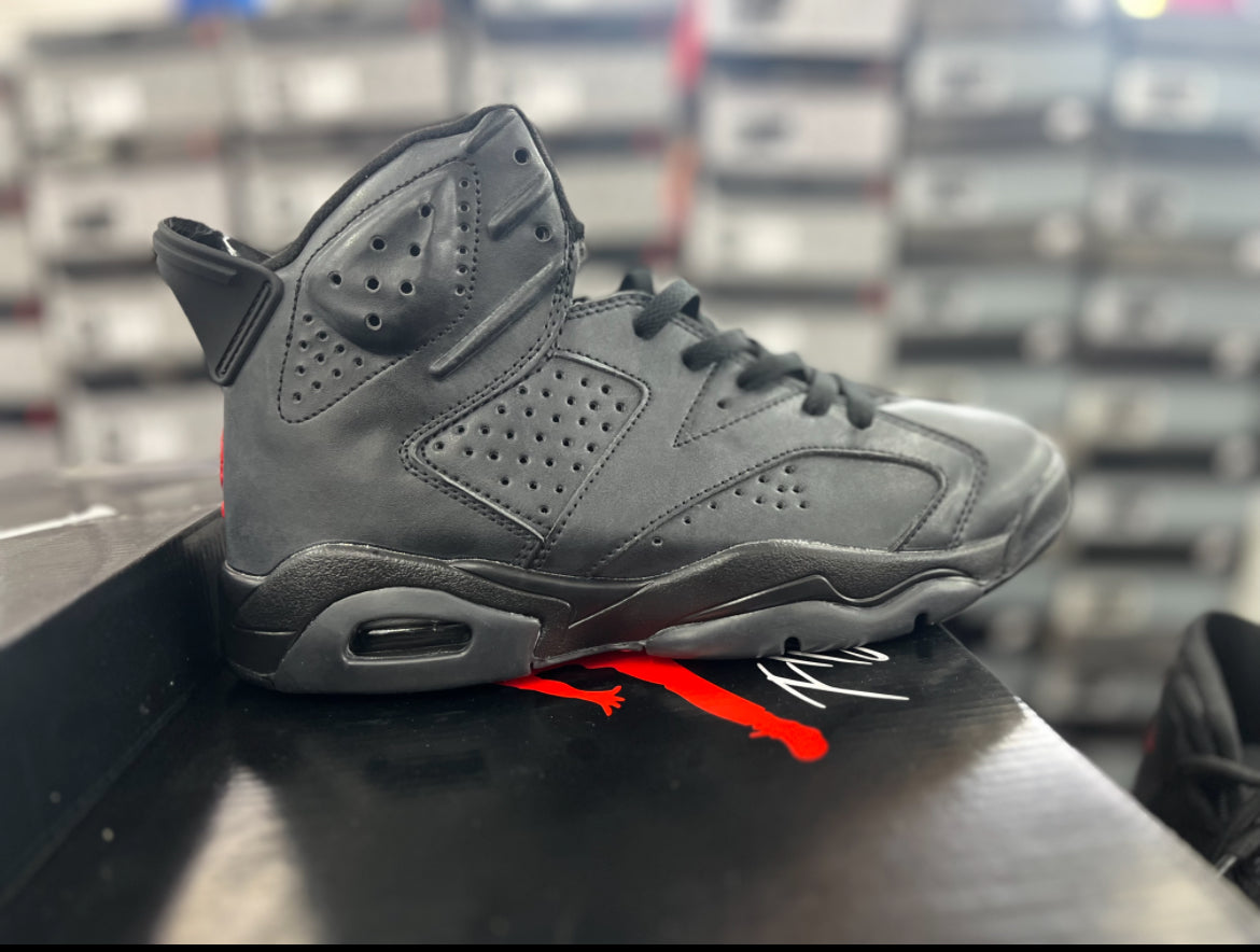 "Air Jordan 6's "ALL BLACK LEATHER"AKA "BLACK CAT"